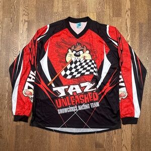 Vintage Y2K Taz Looney Tunes Tasmanian Devil Snowcross Choko L/S Jersey Mens 2XL